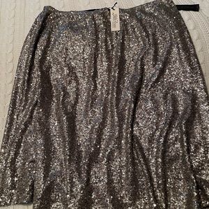 NEW w/tags Black and silver/gold sequin skirt